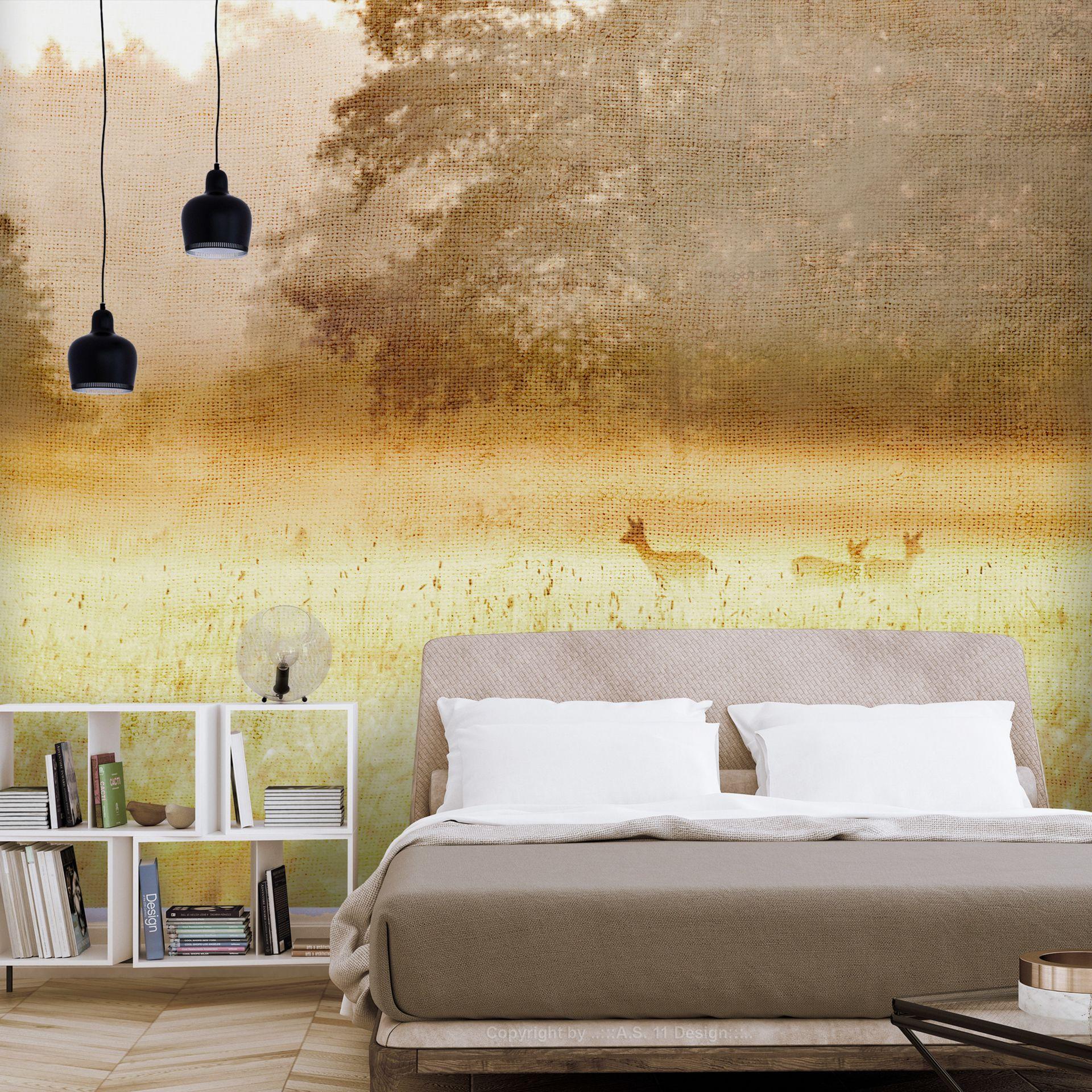 SELBSTKLEBENDE FOTOTAPETE 392/280 cm - Gelb/Braun, Kunststoff/Textil (392/1cm) - KUNSTLOFT