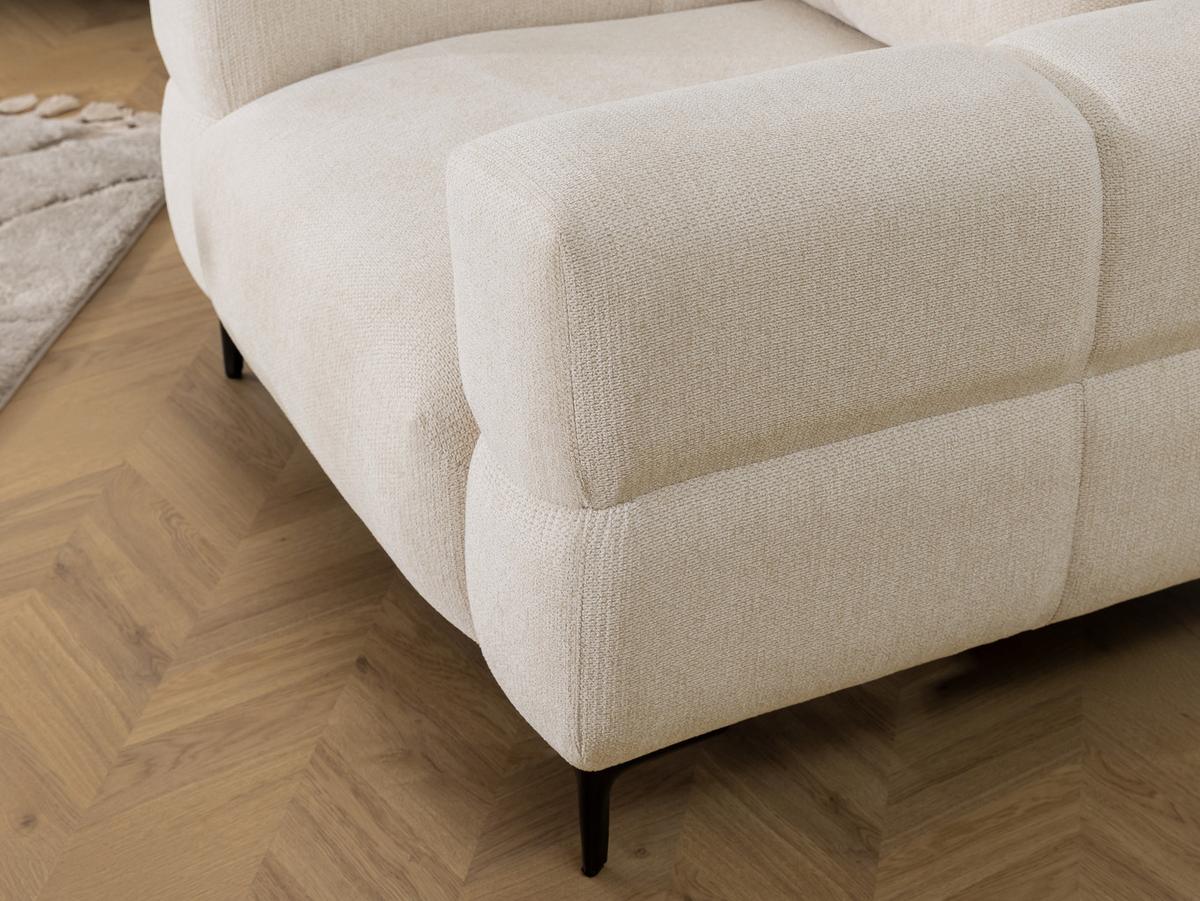 SESSEL Cardea in Bubble-Optik aus weichem Hellbeige Strukturstoff mit hohem Sitzkomfort - Beige/Schwarz, Holz/Textil (102/80/97cm) - S-Style Möbel
