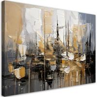 LEINWANDBILD Abstraktion 90x60cm - Beige, Textil (90/60cm) - Feeby