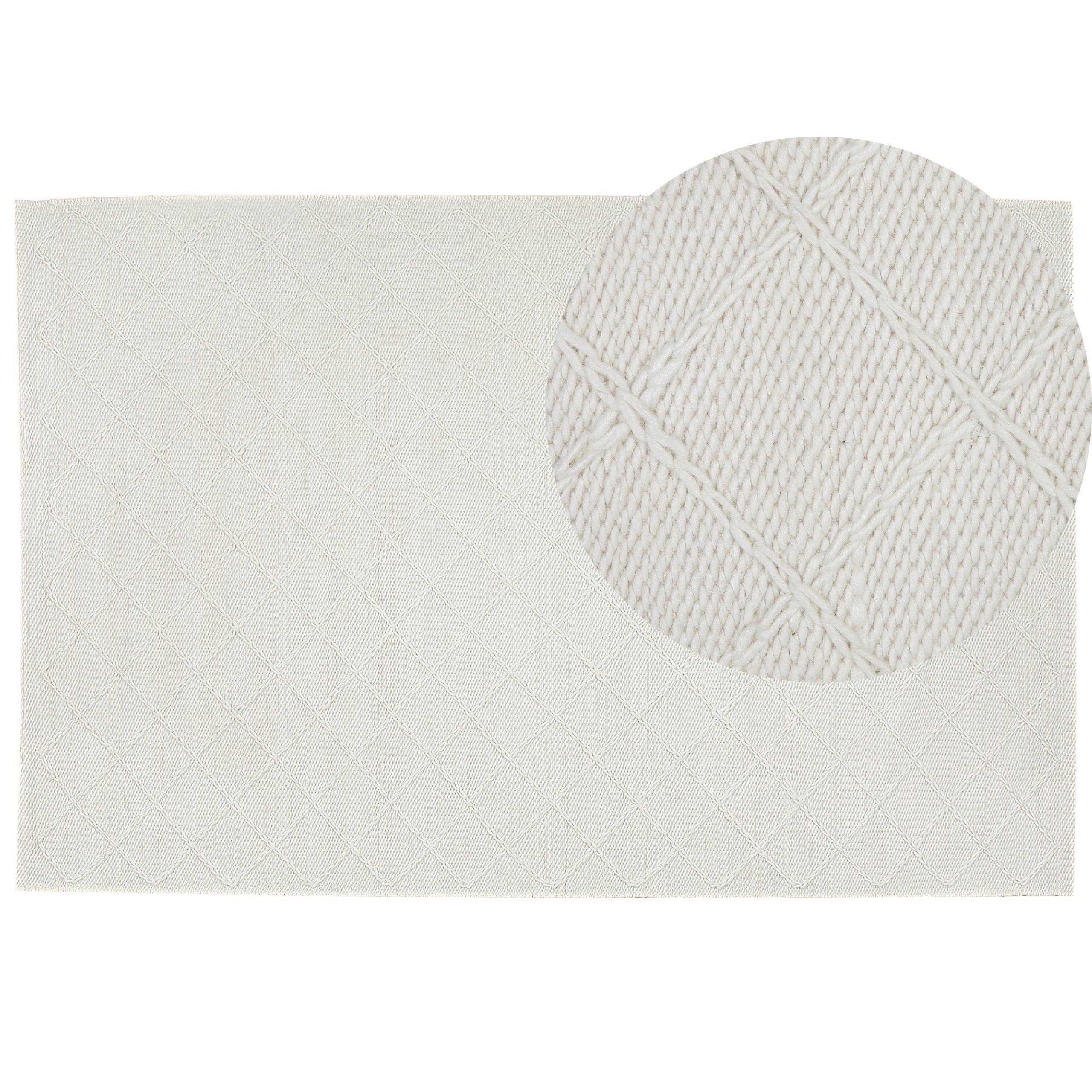 KURZFLOR-TEPPICH Ellek 230/160 cm - Weiß, Textil (160/230cm) - Beliani