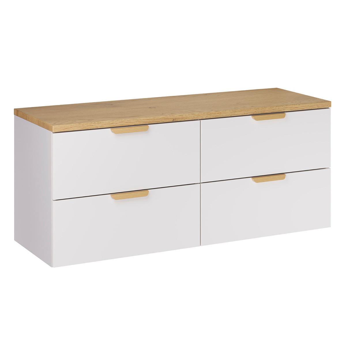 WASCHTISCHUNTERSCHRANK 120.6cm Oria 2er-Set Weiß - Weiß, Holzwerkstoff (120.6/50/46.5cm) - Petits-meubles