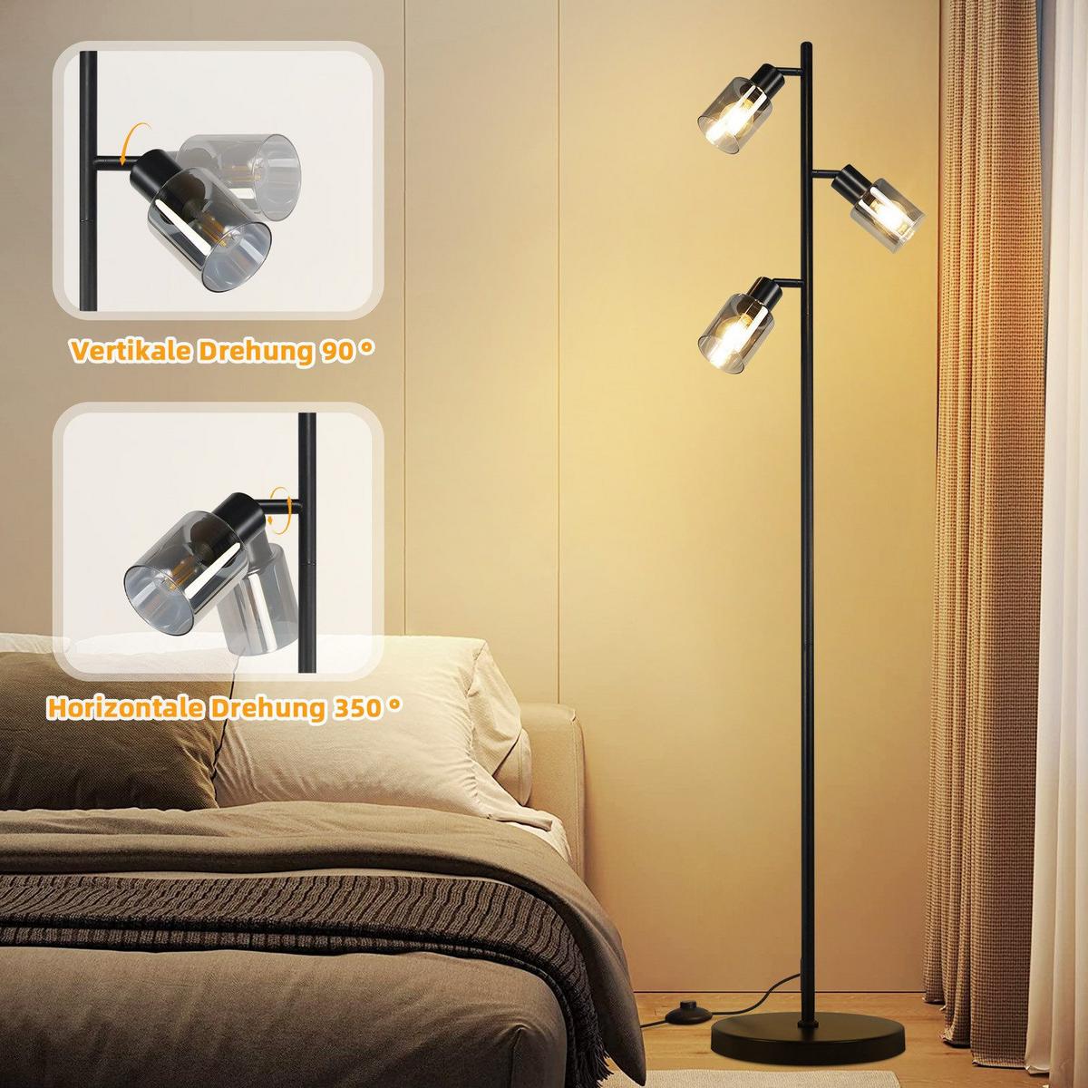 STEHLAMPE Yandell 23/138/23cm - Schwarz, Metall (23/138/23cm) - Nettlife