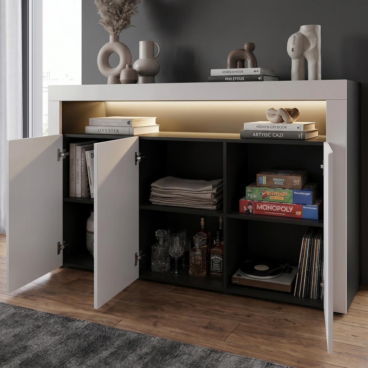 SIDEBOARD Valencia Cashmere / Cashmere - Kaschmir, Holzwerkstoff (155/92/40cm) - Vladon