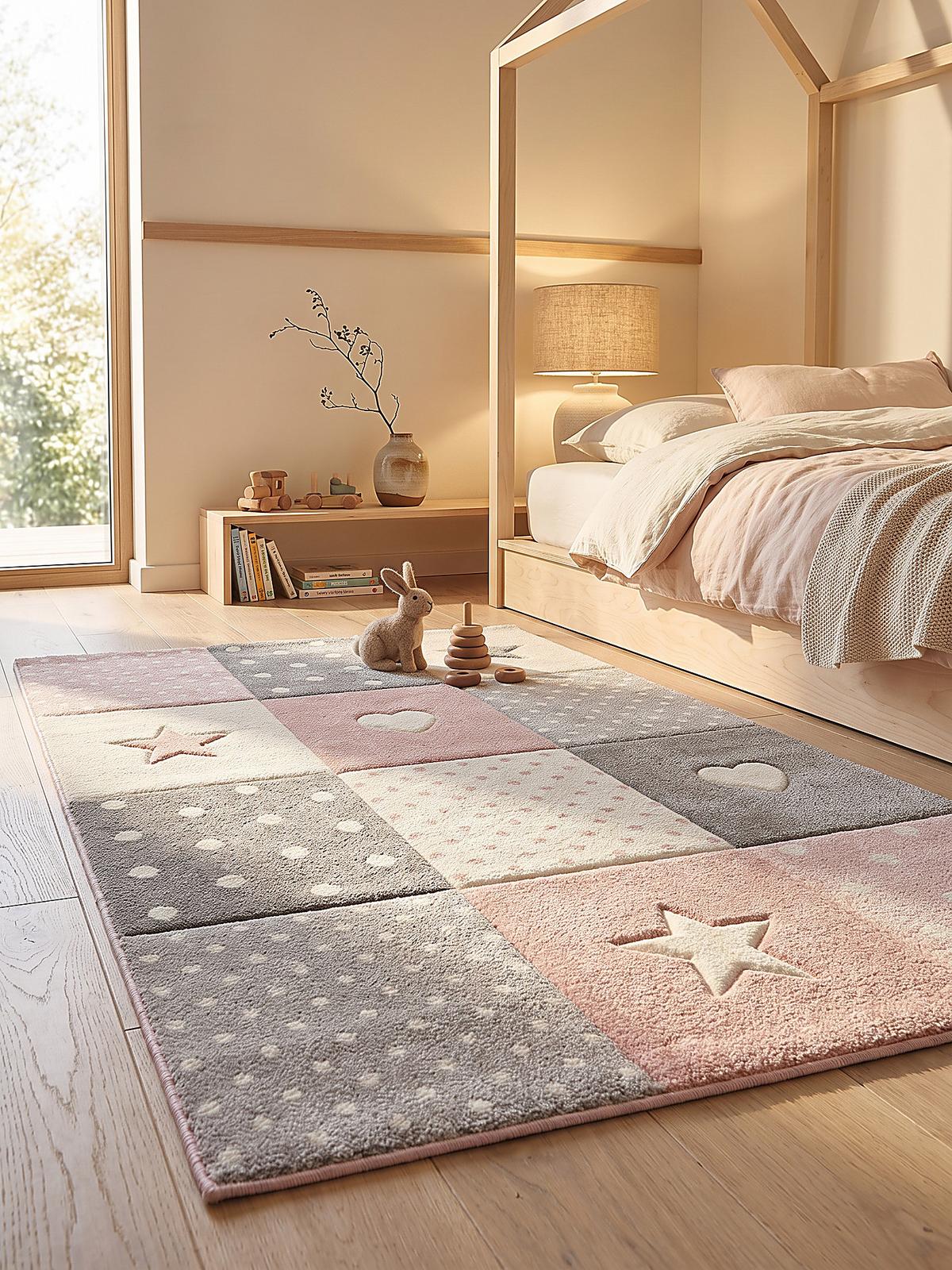 SPIELTEPPICH IDRO Patchwork Polypropylen Pink 80 x 150 cm - Rosa, Textil (80/150cm) - KADIMA DESIGN