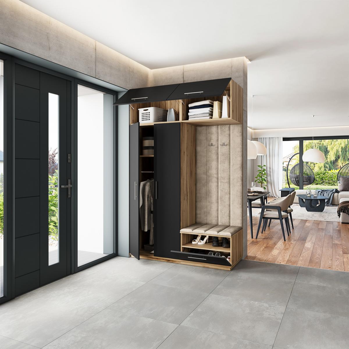 GARDEROBENSCHRANK REMA 150/240/60 cm Modern Eiche Wotan - Beige/Eiche Wotan, Holzwerkstoff (150/240/60cm) - MASSENO
