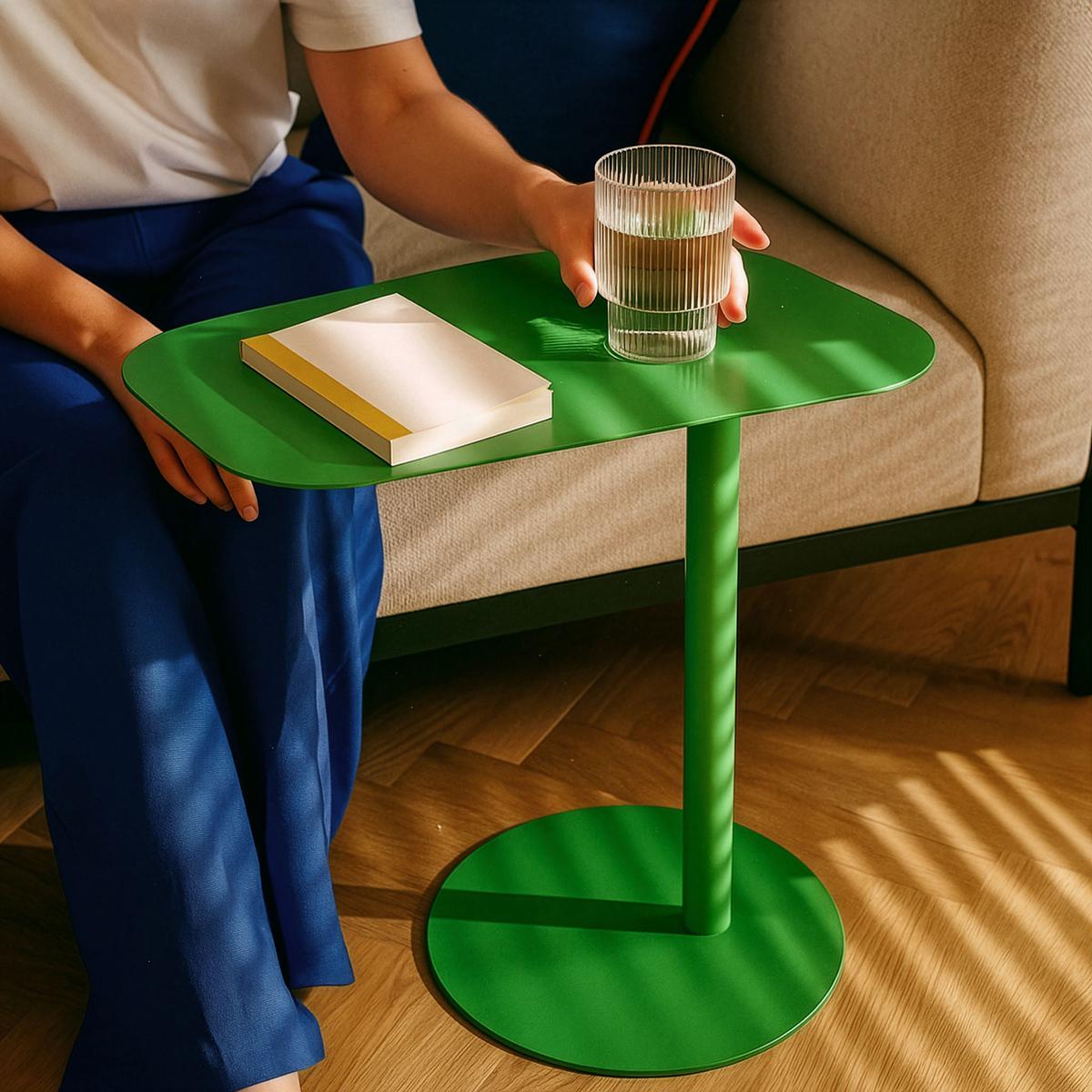 BEISTELLTISCH Nastätten - Grün, Metall (38/50/50cm) - [en.casa]