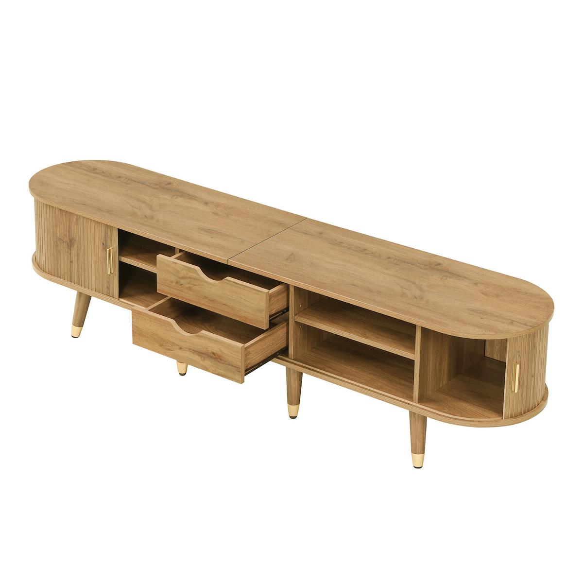 TV-SCHRANK in Holzoptik mit Schiebetür - Sonoma Eiche, Holzwerkstoff (175/45/38cm) - Urban Meuble