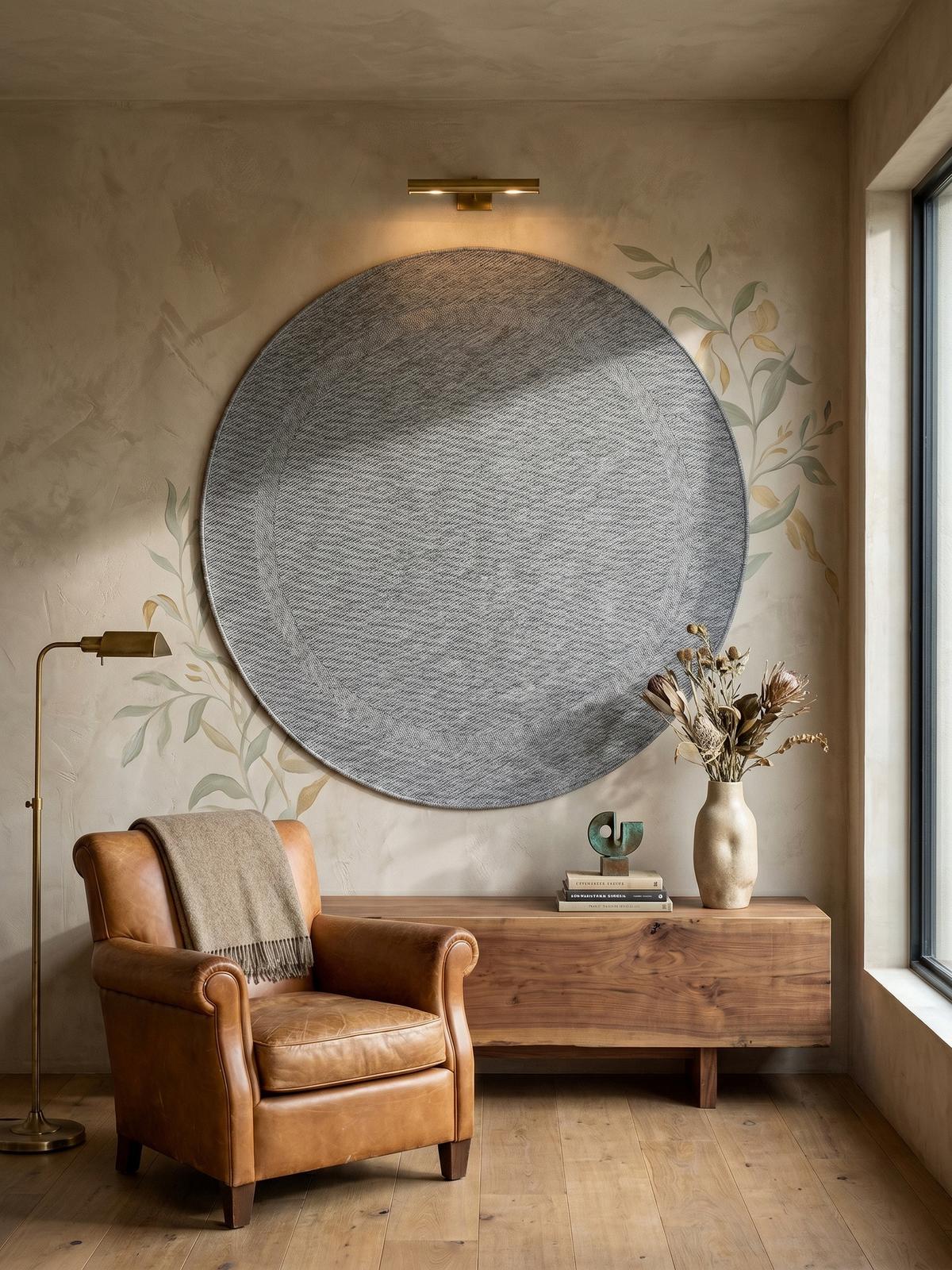 TEPPICH Outdoor ALSTER in Grau, einfarbig, Ø 160 cm - Grau, Textil (160/160cm) - KADIMA DESIGN