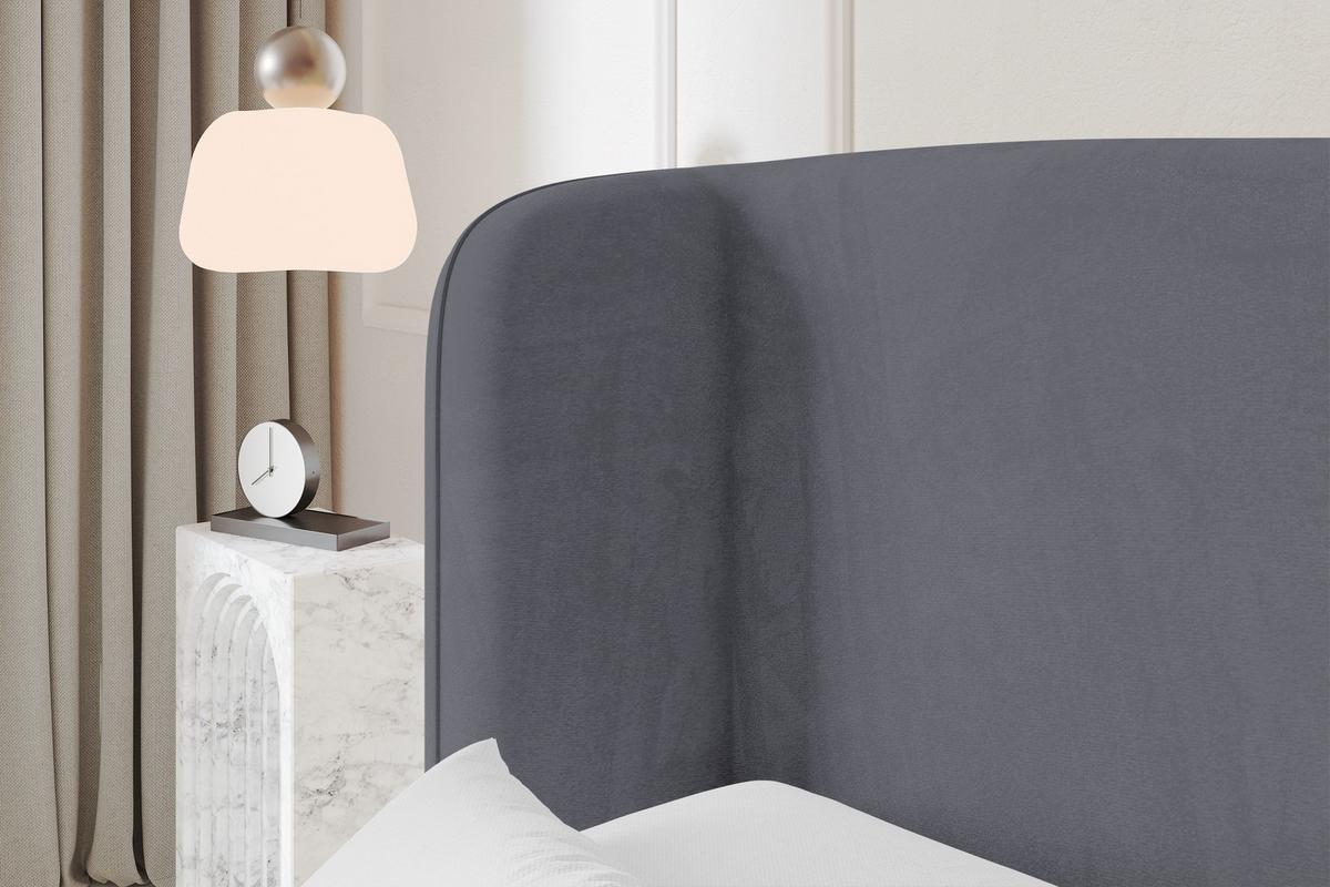 POLSTERBETT mit Bettkasten und Lattenrost, Bett mit Matratze H3/H4 - ESTI 180x200 Dunkelgrau - Dunkelgrau, Holzwerkstoff/Textil (180/200cm) - ALTDECOR