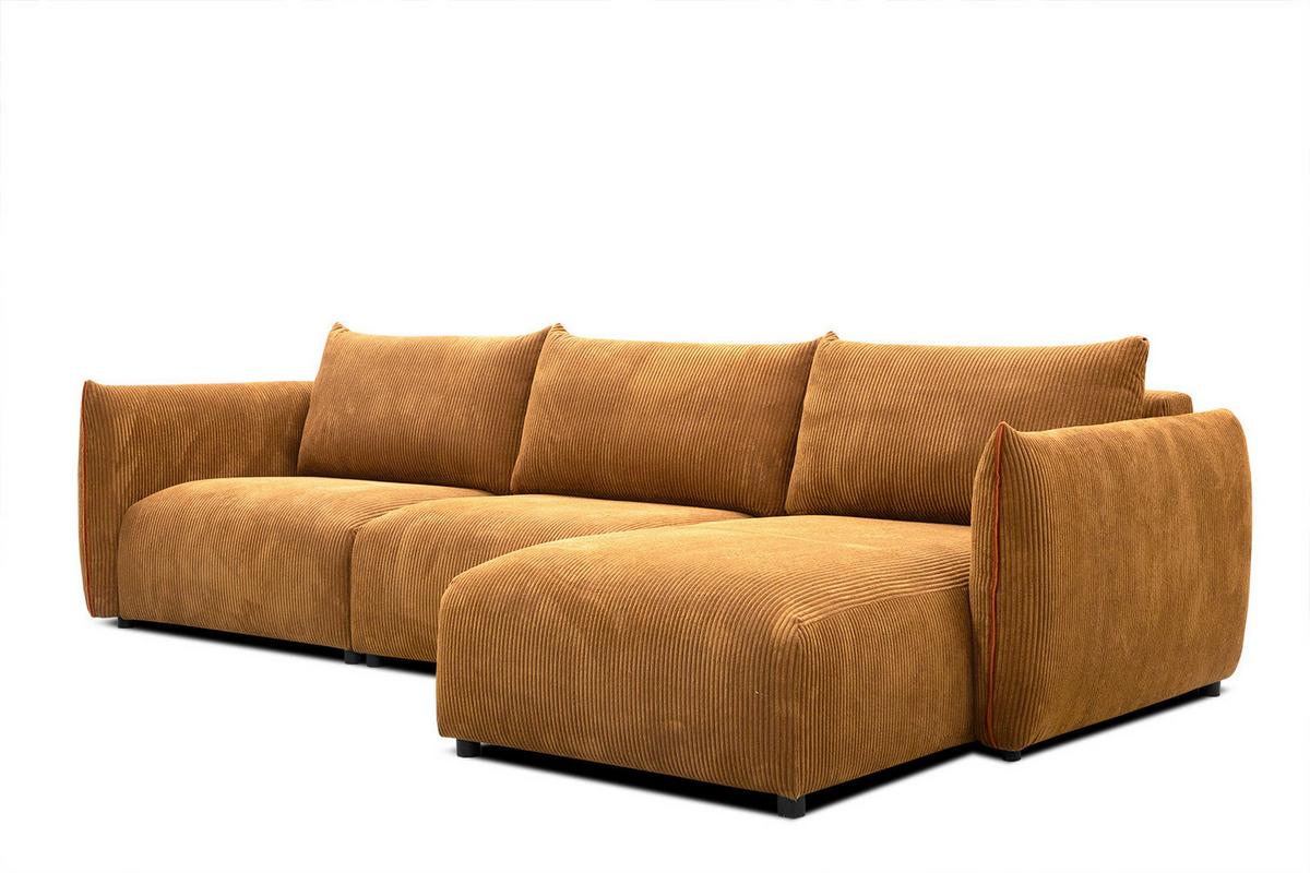 ECKSOFA TAUER 5-Sitzer, honig - Schwarz/Honig, Holzwerkstoff/Kunststoff (294/173cm) - Wozimo