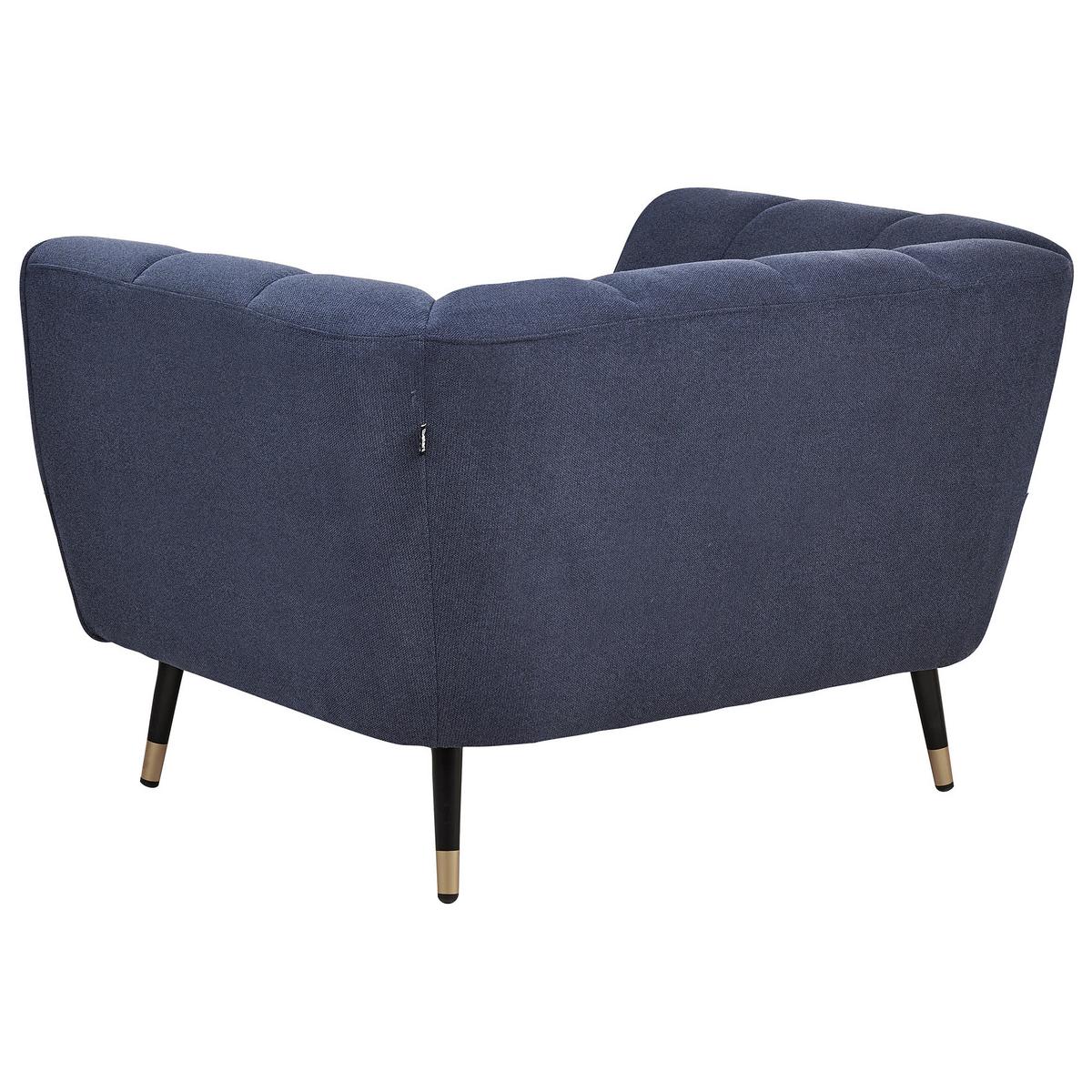 SESSEL Dunkelblau Orsta - Goldfarben/Schwarz, Textil (112/73/85cm) - Beliani