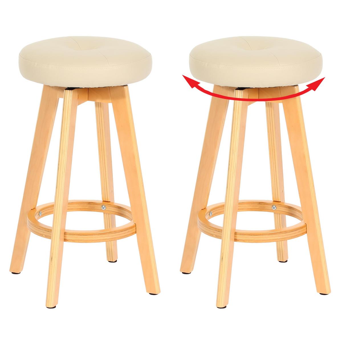 BARHOCKER Cremeweiß 2er-Set - Weiß, Holz (45/67/45cm) - MCW