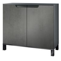 KOMMODE Sylt Beton Dunkel Optik - Dunkelgrau, Holzwerkstoff (92.5/84.5/35cm) - Vladon