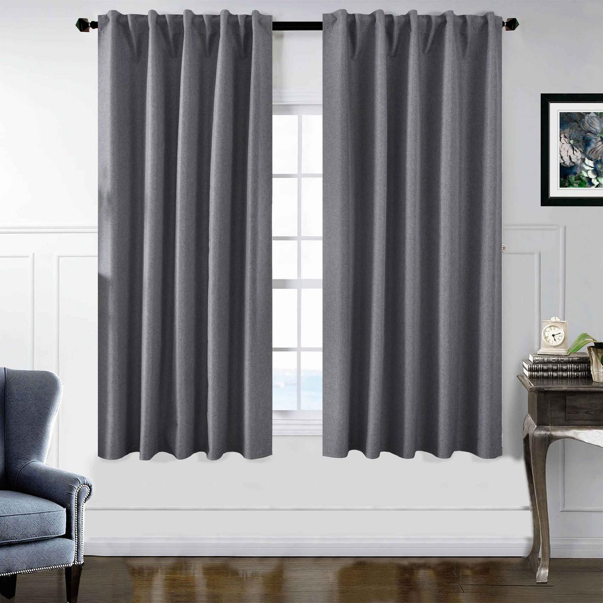 VORHANG 2ER SET BOSTON DARK HxB 175x140 cm Dunkelgrau - Dunkelgrau, Textil (140/175cm) - Gardinenbox