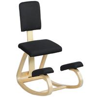 KNIEBANK lackiert Schwarz 84/51/93 cm - Schwarz, Holz (51/93/84cm) - HOMCOM
