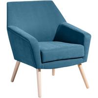 SESSEL Kachka Bezug Veloursstoff Buche natur / petrol - Blau, Kunststoff (71/81/67cm) - 58aufmkessel
