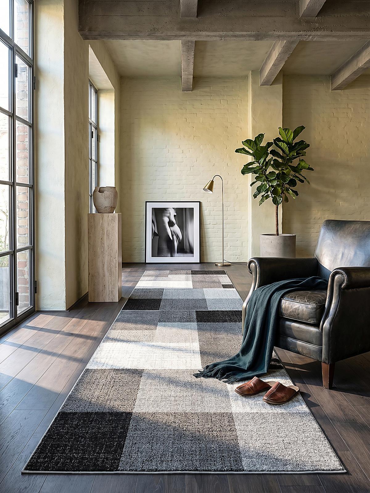 TEPPICH Niederflor Patchwork THUR Polypropylen Grau 80 x 140 cm - Grau, Textil (80/140cm) - KADIMA DESIGN