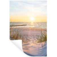 WANDTATTOO Strand - Sonne - Düne - Gras - Sand - Horizont Wandbild 40x60 cm - Hellblau, Kunststoff (40/60/0.1cm) - MuchoWow