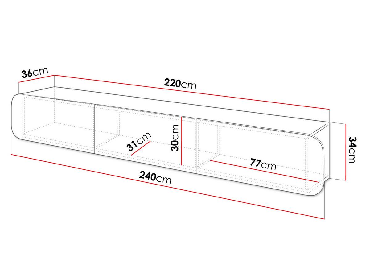 TV-LOWBOARD B Rene 3D - Kaschmir, Holzwerkstoff (240/34/36cm) - MIRJAN24