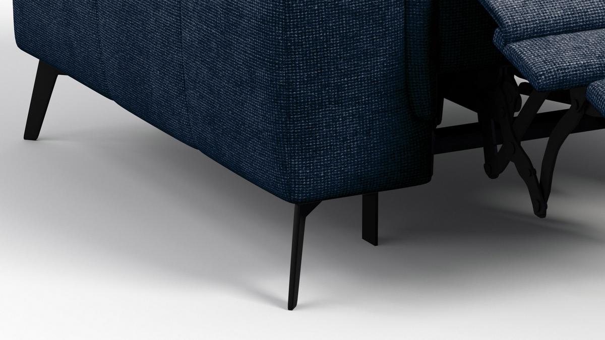 SESSEL FIERO mit Relaxfunktion, dunkelblau - Schwarz/Dunkelblau, Holzwerkstoff/Textil (114/82/103cm) - Wozimo
