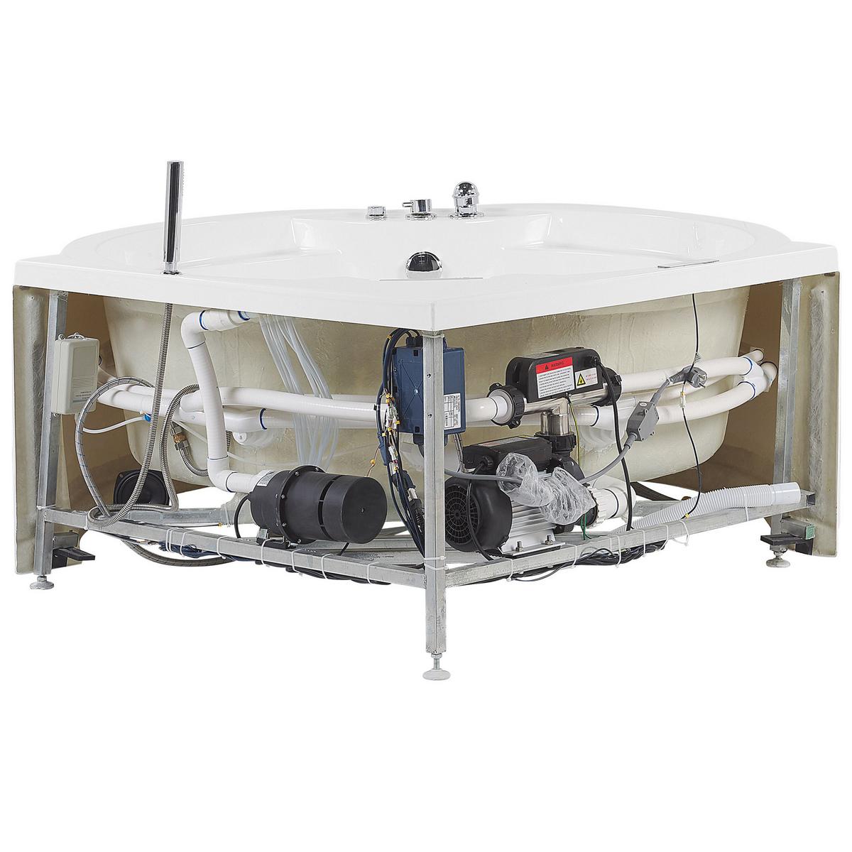WHIRLPOOL-BADEWANNE 150x181x64 cm weiß Milano - Weiß, Kunststoff (150/64/181cm) - Beliani