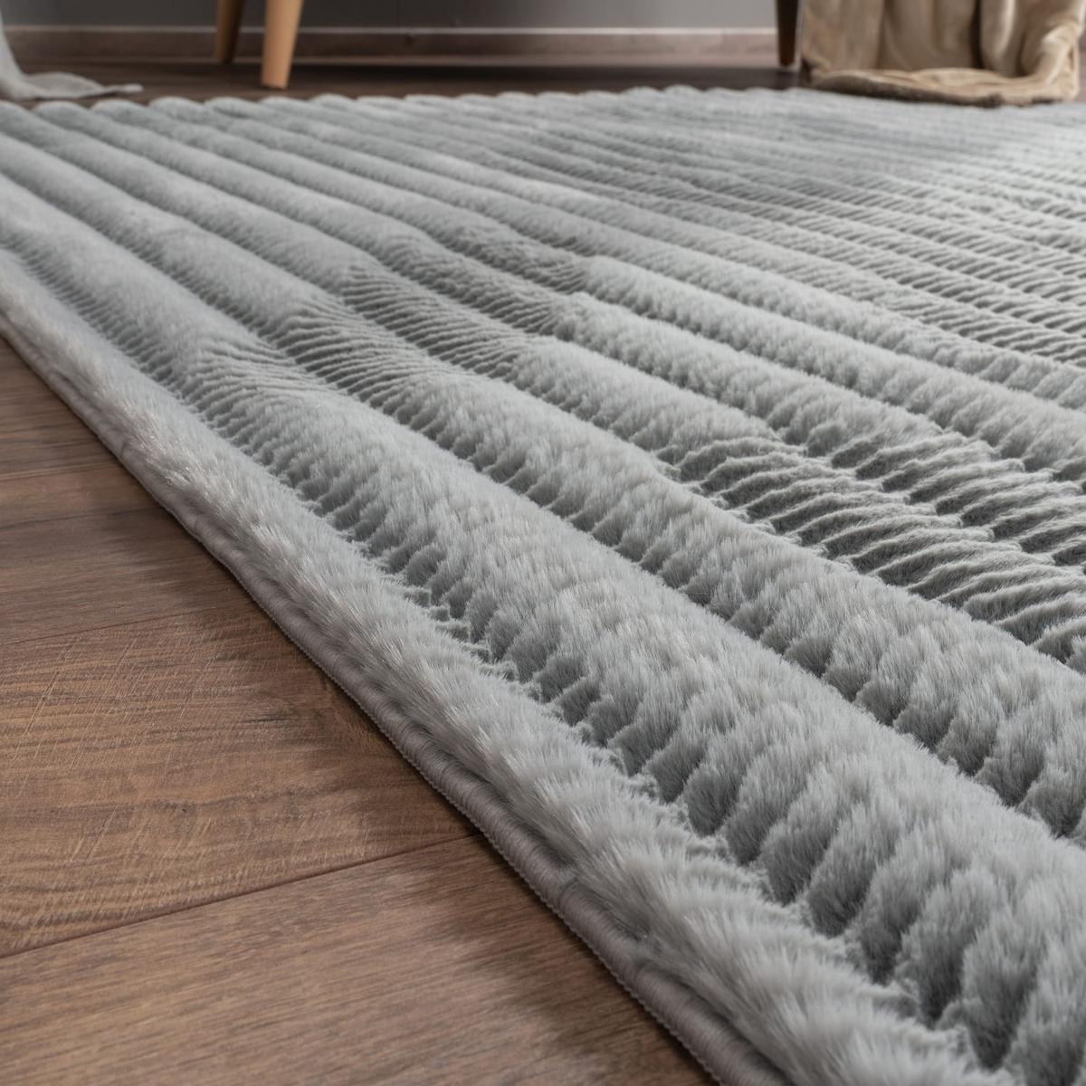HOCHFLORTEPPICH, mit Struktur, Florhöhe 23 mm, Grau, 80 x 150 cm - Grau, Textil (150/80cm) - KADIMA DESIGN