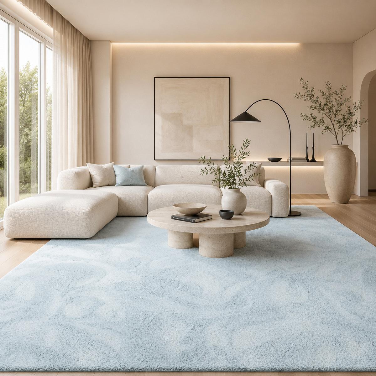 FELLTEPPICH SUPER SOFT PEARL - Hellblau, Textil (140/200cm) - Pergamon