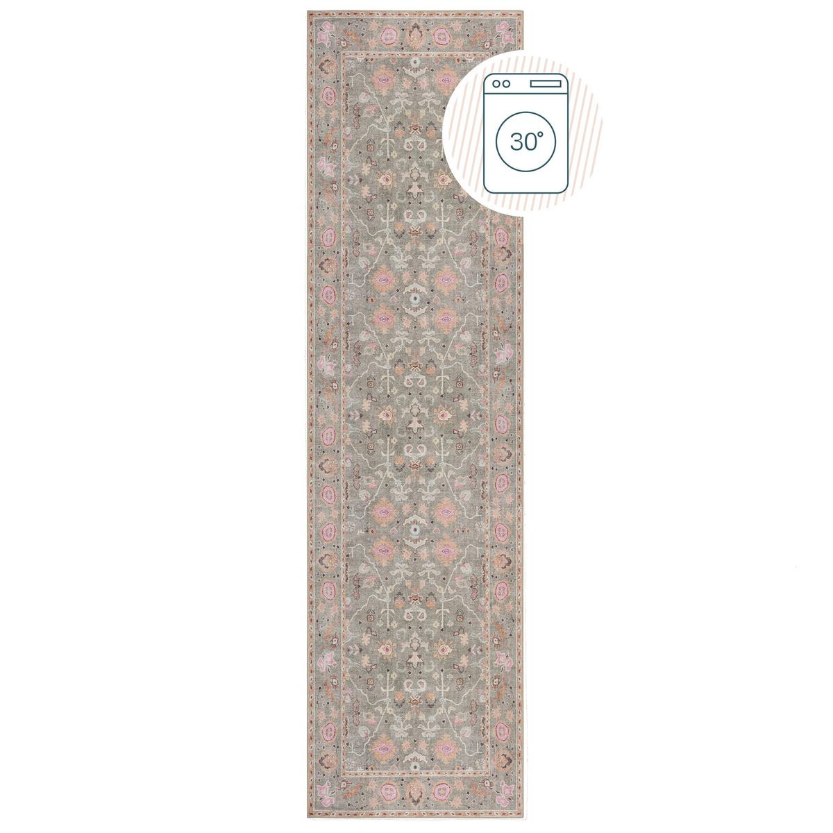 TEPPICH Waschbar HURST, orientalisch, Rosa-Bunt, 60 x 230 cm - Rosa, Textil (60/230cm) - KADIMA DESIGN