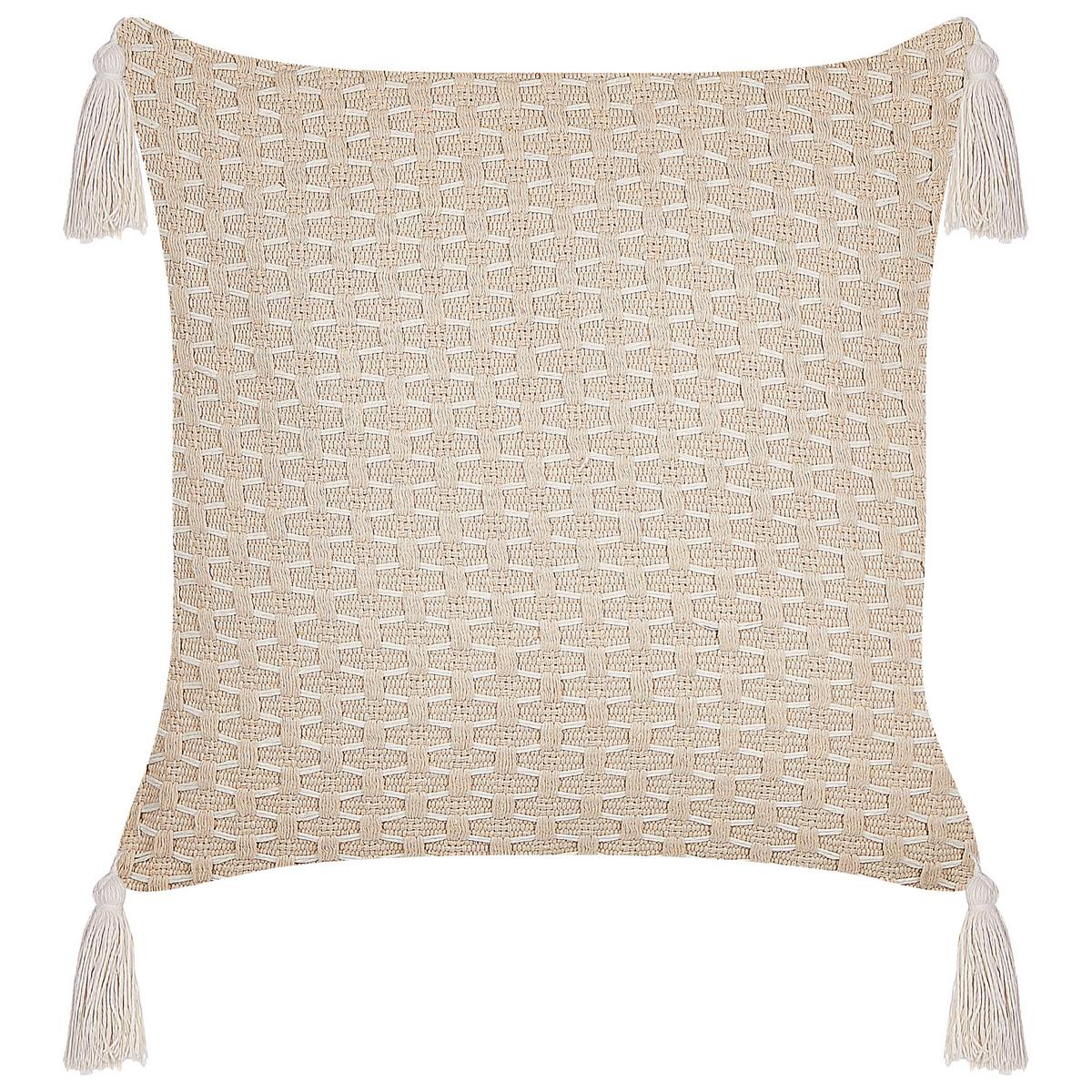 DEKOKISSEN 2er-Set Hellbeige 42/42 cm Hakone - Beige, Textil (42/42cm) - Beliani