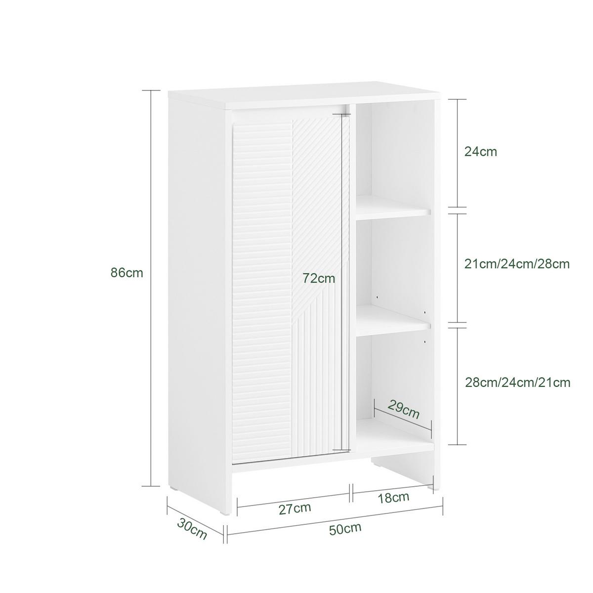 WÄSCHESCHRANK Weiß - Weiß, Holzwerkstoff (50/86/30cm) - SoBuy