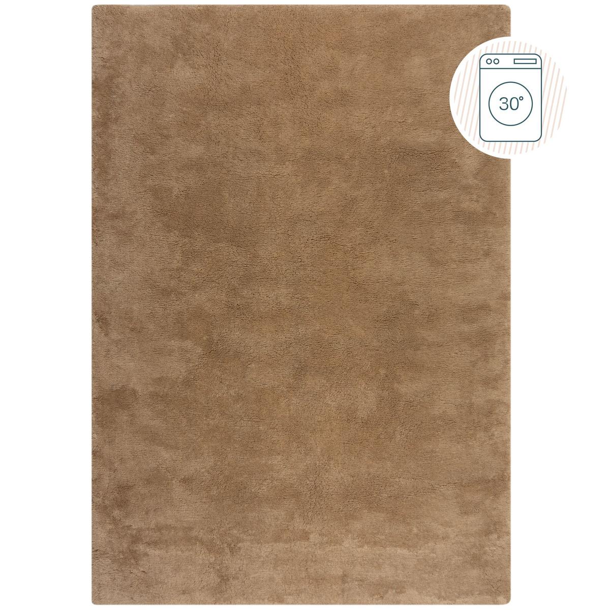 TEPPICH Waschbar LUNE, einfarbig, Mokka, 160 x 230 cm - Braun, Textil (160/230cm) - KADIMA DESIGN