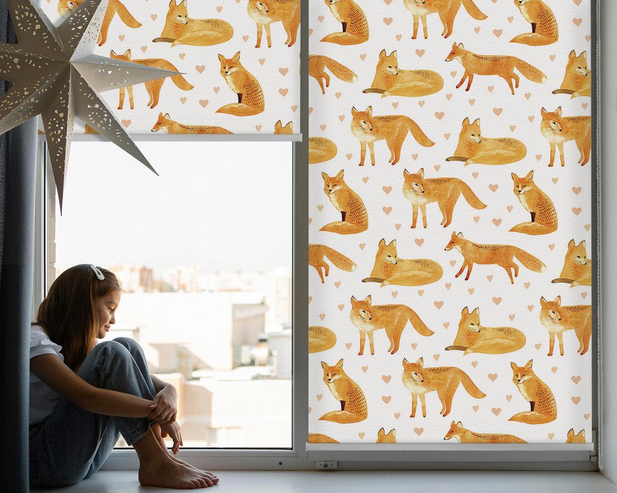 INNENROLLO - Fensterrollo - Rollo - 90x180 cm - Füchse - Orange, Kunststoff (90/180/0.5cm) - TULUP