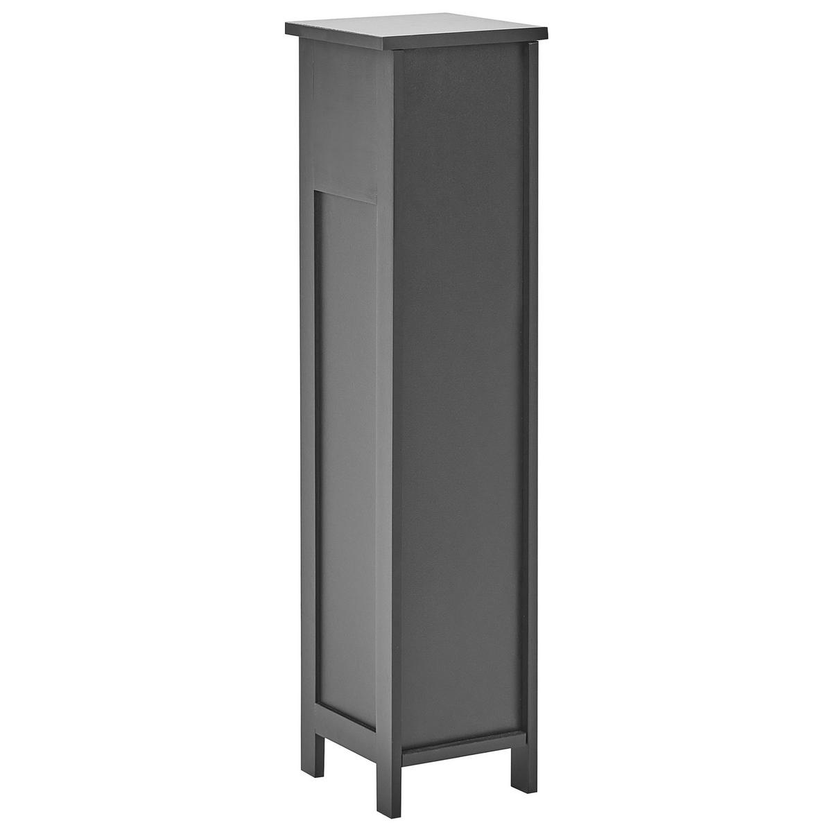 TOILETTENPAPIER-SCHRANK Bambus Schwarz Olathe - Schwarz, Holz (18/72/17cm) - Beliani