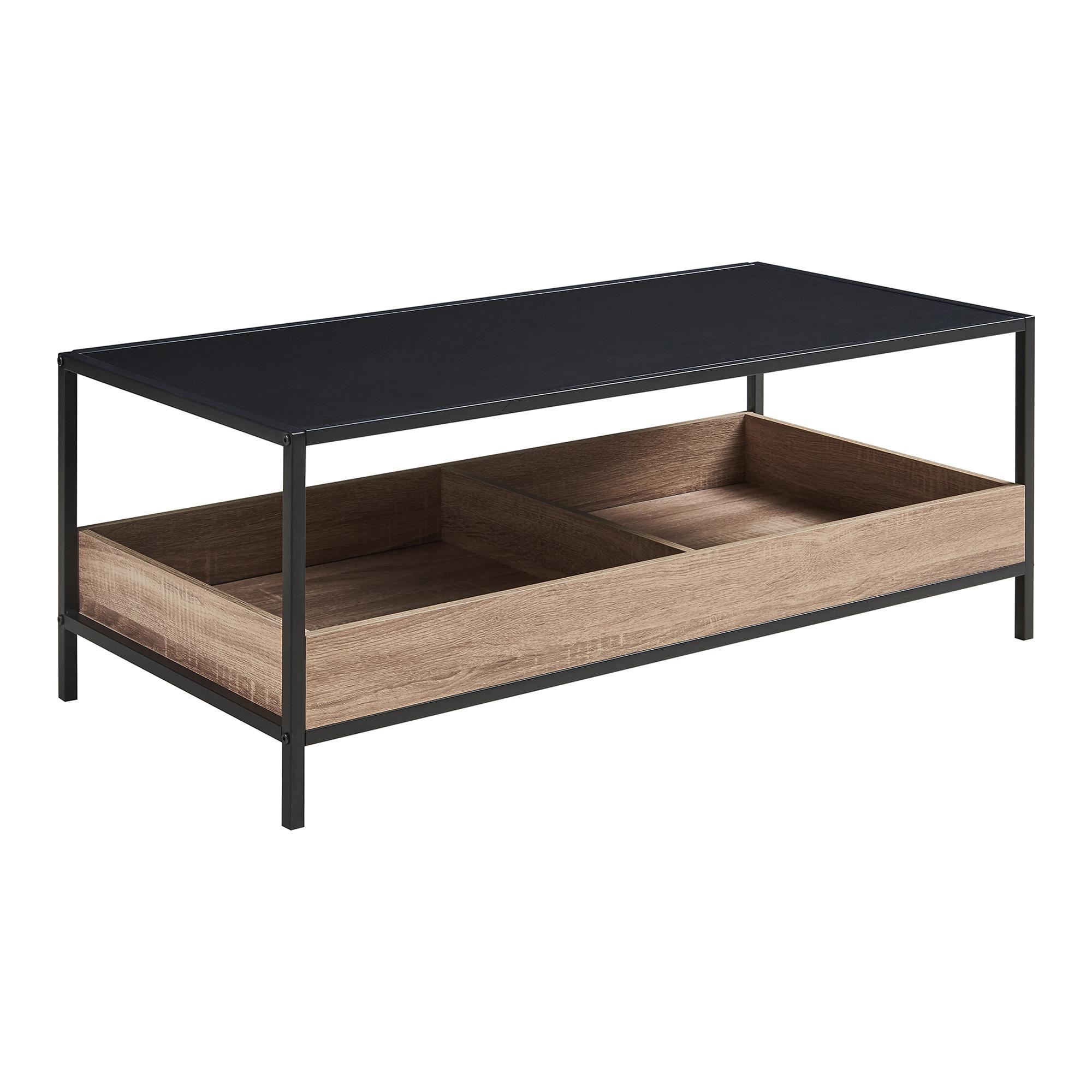 COUCHTISCH Belana 100/48/39 cm - Eichefarben/Schwarz, Holzwerkstoff/Metall (48/100/38.5cm) - [en.casa]