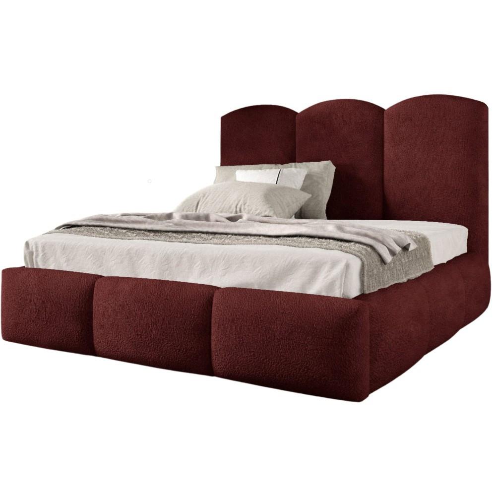 POLSTERBETT Bero, 200x200, Bouclé-Stoff, Dunkelrot - Dunkelrot, Textil (200/200cm) - Beautysofa