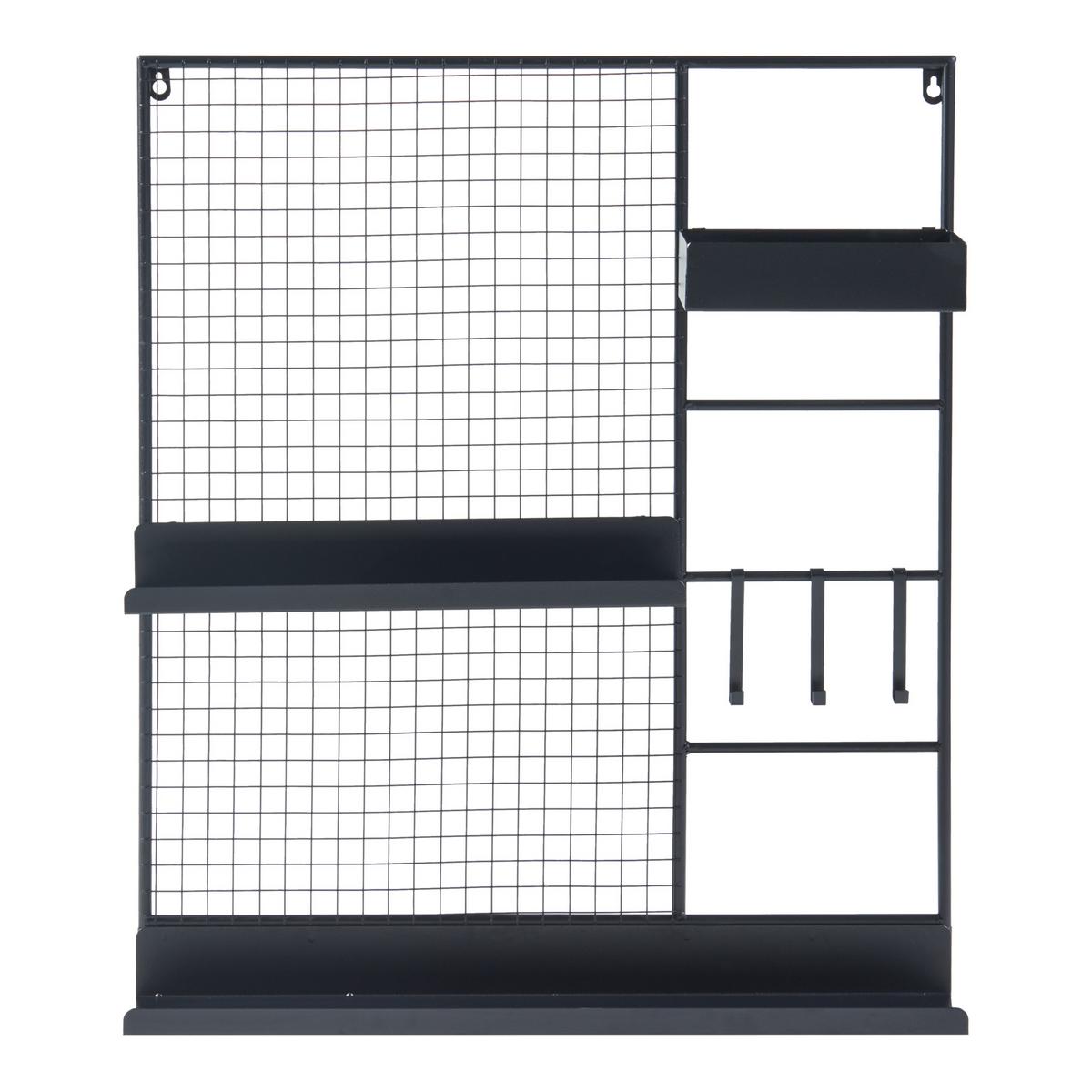 WANDGITTER Westre - Schwarz, Metall (60/70/11cm) - [en.casa]