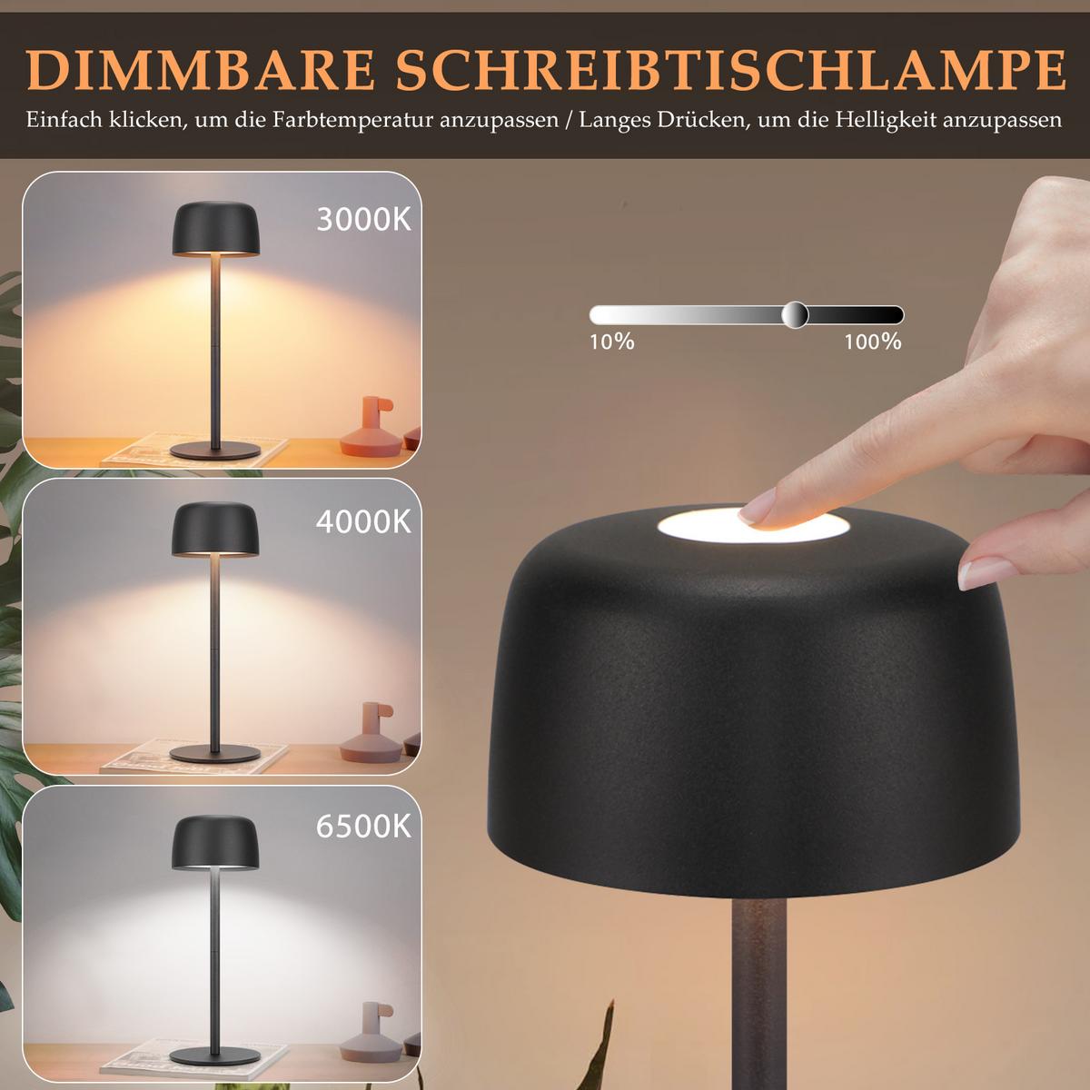 TISCHLAMPE Neriont 9/25/9 cm （2er-set） - Schwarz, Metall (9/9/25cm) - ZMH