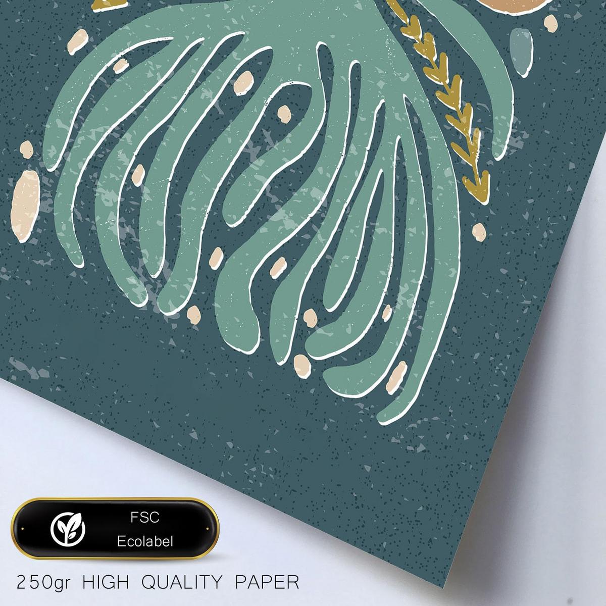 POSTER Set Mit 6 Drucken Mit Kalten Tönen In Der Sammlung Ethnischer Style Drucke Dekorative Rahmen Für Zuhause Wandkunstdruck A3 & A4 Weißer Rahmen - Weiß, Papier (29/3cm) - Nacnic