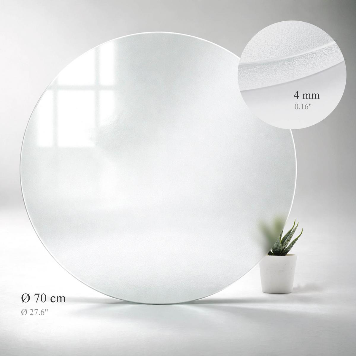 TISCHPLATTE Ø70 cm milchglas - Transparent, Glas (70/70/0.4cm) - TULUP