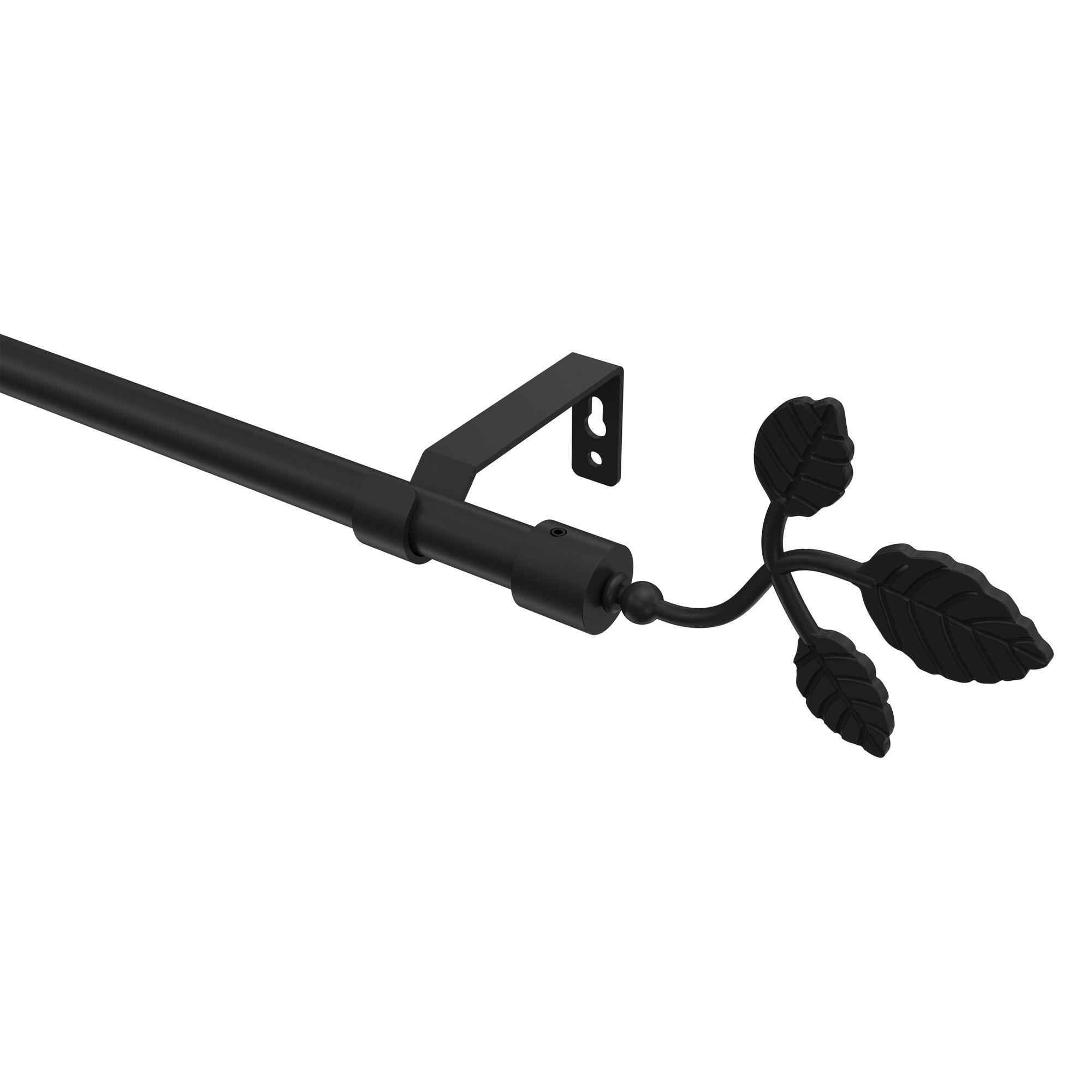 GARDINENSTANGE Olymp Alessia 160 cm, 1-läufig (ohne Ringe), 16 mm Ø Schwarz - Schwarz, Metall (160cm) - INTERDECO