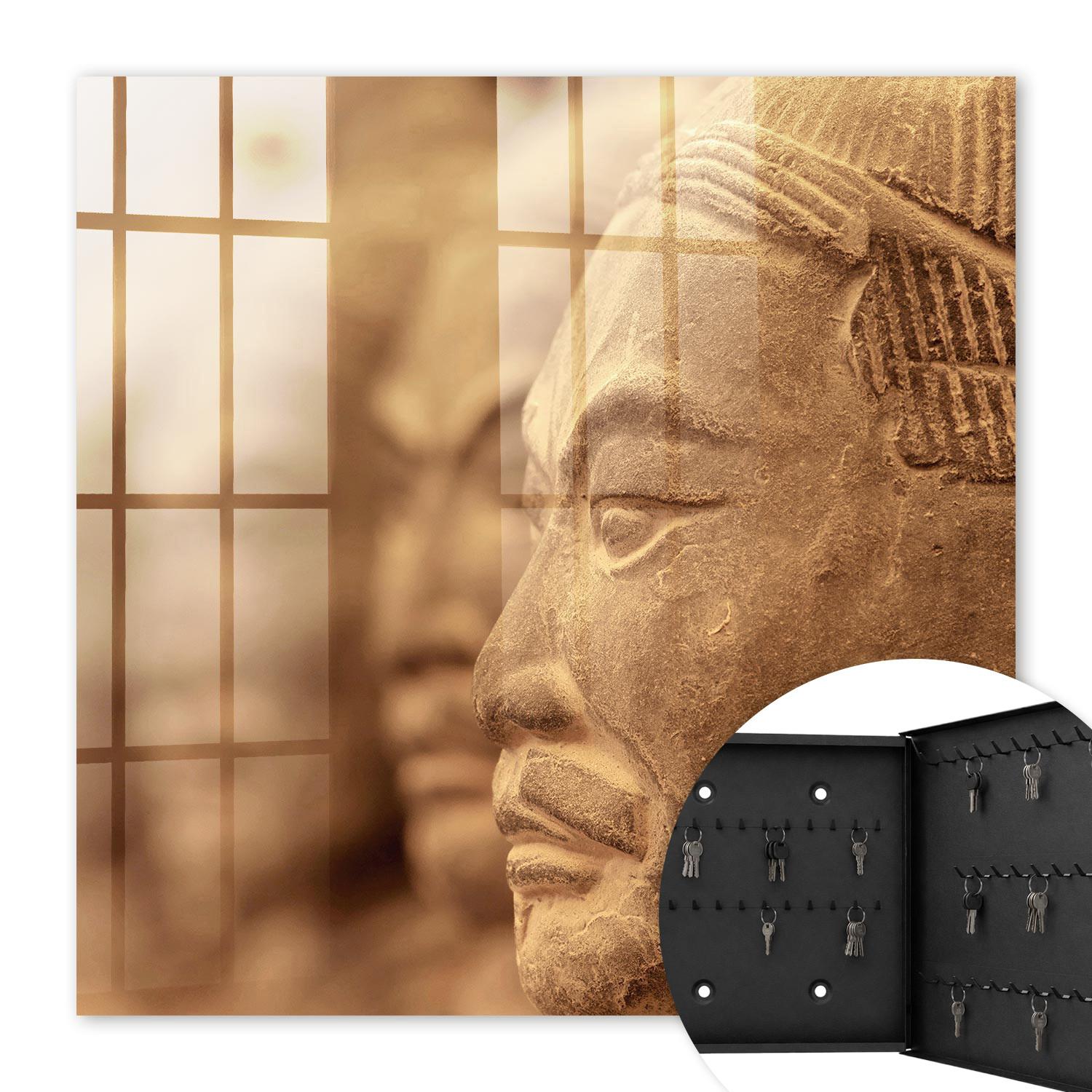 SCHLÜSSELBOX Schwarz 30x30 cm- Türöffnung nach rechts - Historische Skulptur - Beige, Metall (30/30/5cm) - TULUP
