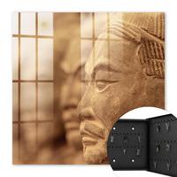SCHLÜSSELBOX Schwarz 30x30 cm- Türöffnung nach rechts - Historische Skulptur - Beige, Metall (30/30/5cm) - TULUP