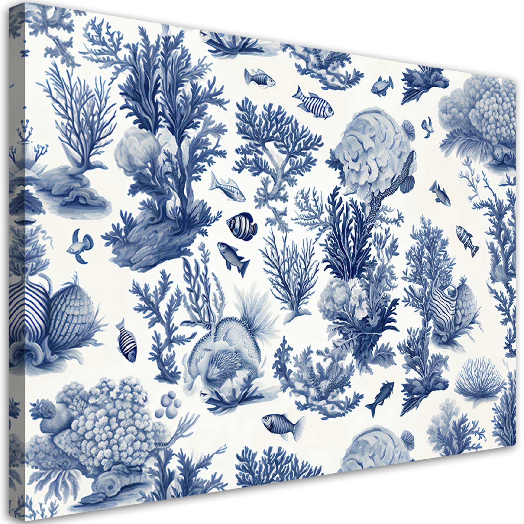 KUNSTDRUCK Blau 90/60 cm - Blau, Textil (90/60cm) - KUNSTLOFT