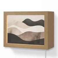 WANDLEUCHTE Abstrakt - Landschaft - Wellen - Cremefarben 20x15 cm - Graubraun, Holzwerkstoff (20/15/8cm) - OnlyWow