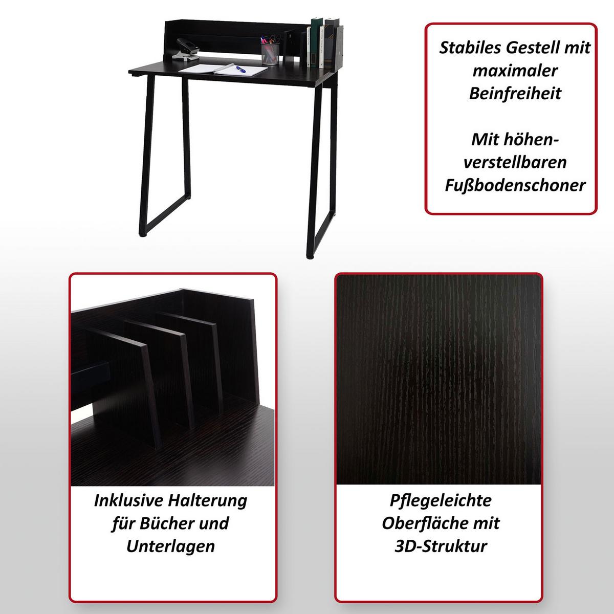 KONSOLENTISCH eckig Schwarz - Schwarz, Metall (51/82/94cm) - MCW