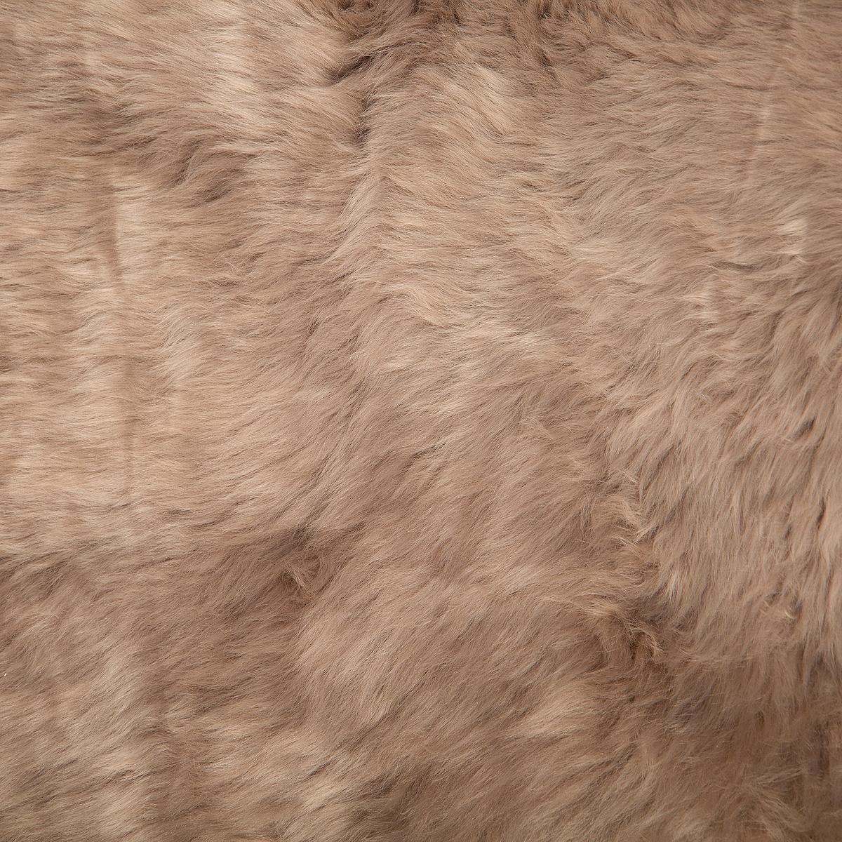 SHAGGY-SCHAFFELL Uluru 100/110/65 cm - Graubraun, Fell (65/100cm) - Beliani