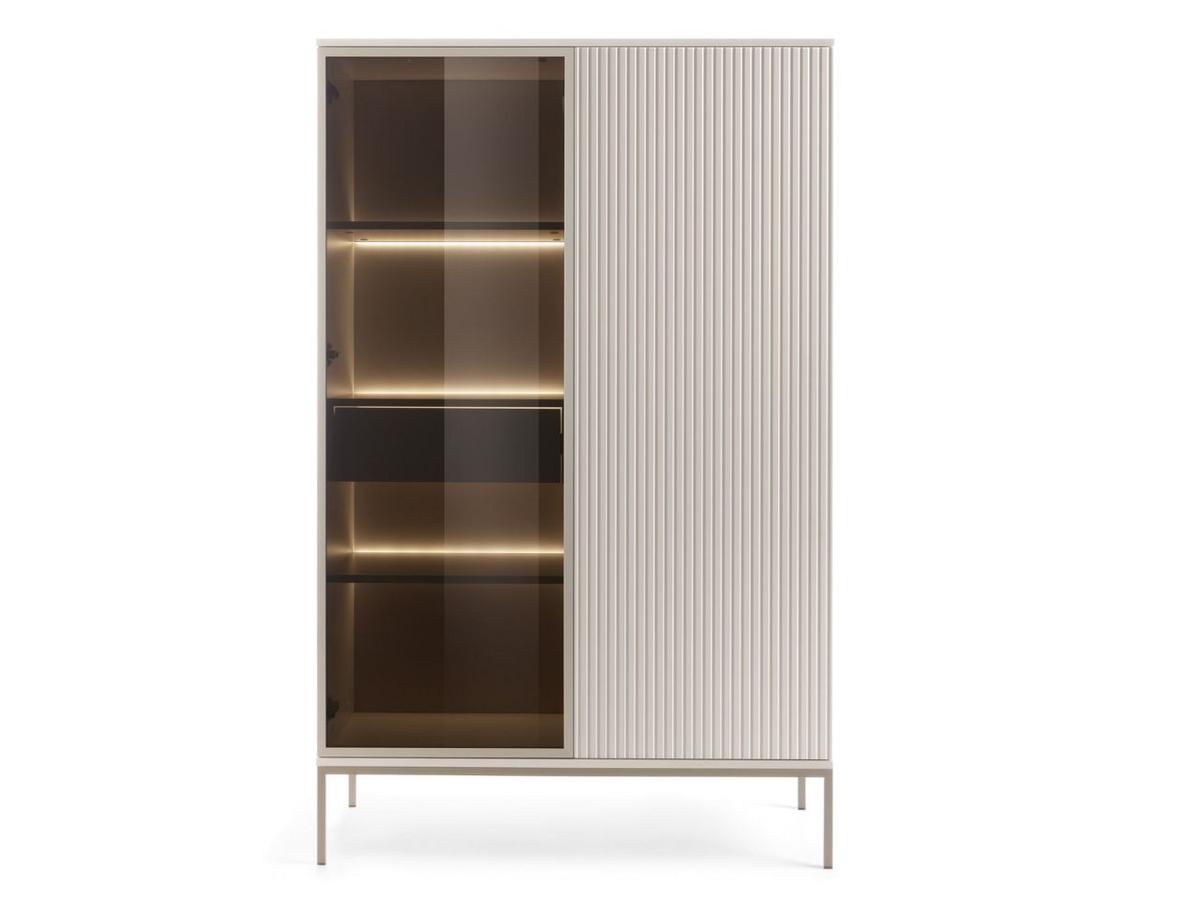 VITRINE Kaschmir 104/166/39 cm Deo - Kaschmir/Champagner, Glas/Naturmaterialien (104/166/39cm) - Graingold
