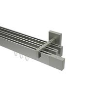 GARDINENSTANGE INNENLAUF Smartline Lox 540 cm (geteilt in 3 x 180 cm), 3-läufig, 14x35 mm Edelstahl-Optik - Edelstahlfarben, Metall (540cm) - INTERDECO
