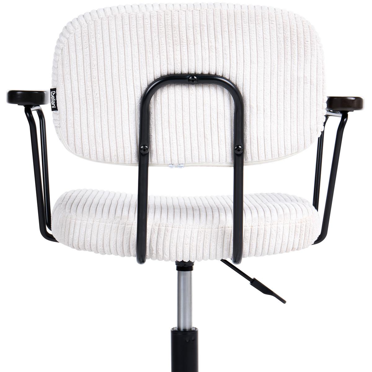SCHREIBTISCHSTUHL Cord Cremeweiß Algerita - Creme, Textil (62/77/62cm) - Beliani