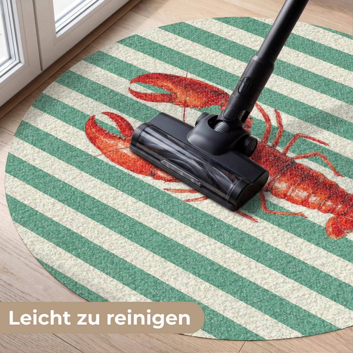 FUSSMATTE Krebs - Streifen - Realistisch - Sommerlich Schmutzmatte 90x90 cm - Multicolor, Kunststoff (90/0.4cm) - MuchoWow